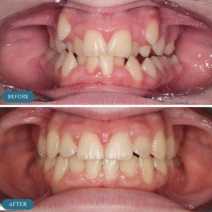 Orthodontic braces Before and after results
