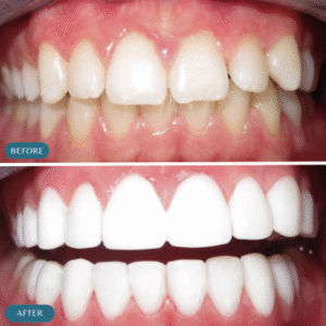 before and after results of teeth whitening